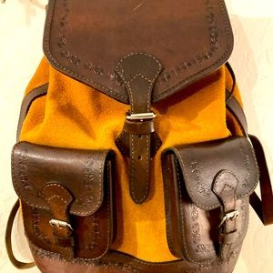 Suede and Leather Backpack